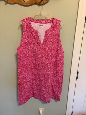 Lands' End Pink Paisley Sleeveless dress